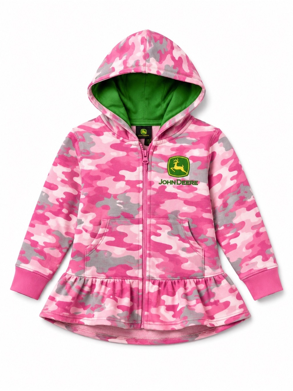 John Deere Pink and Green Camo Hooded sweatshirt